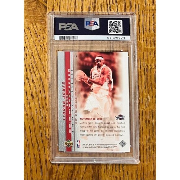 2003 Upper Deck Phenomenal Beginning #16 LeBron James Cavaliers RC Rookie PSA 9 - Picture 2 of 2